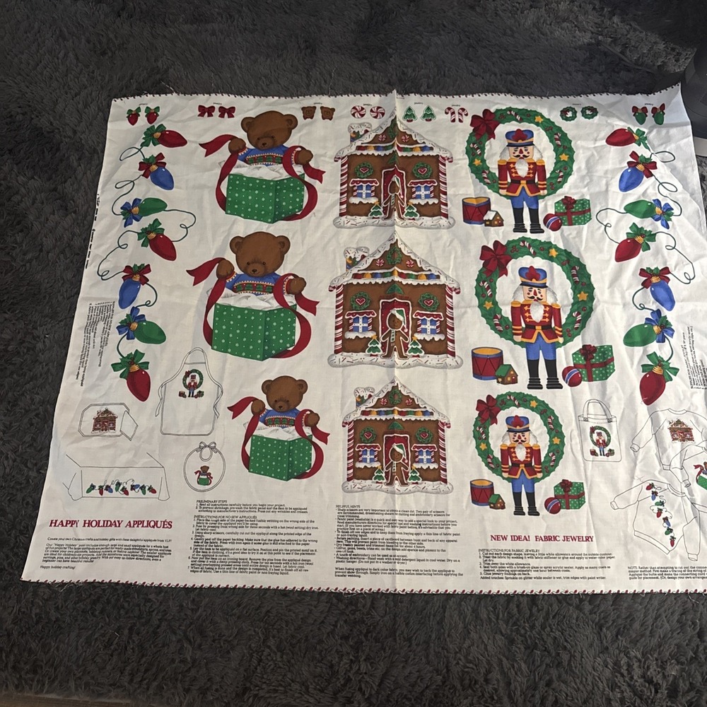 Cranston VIP Panel HAPPY HOLIDAY APPLIQUES: Bears, Nutcrackers, Gingerbread More